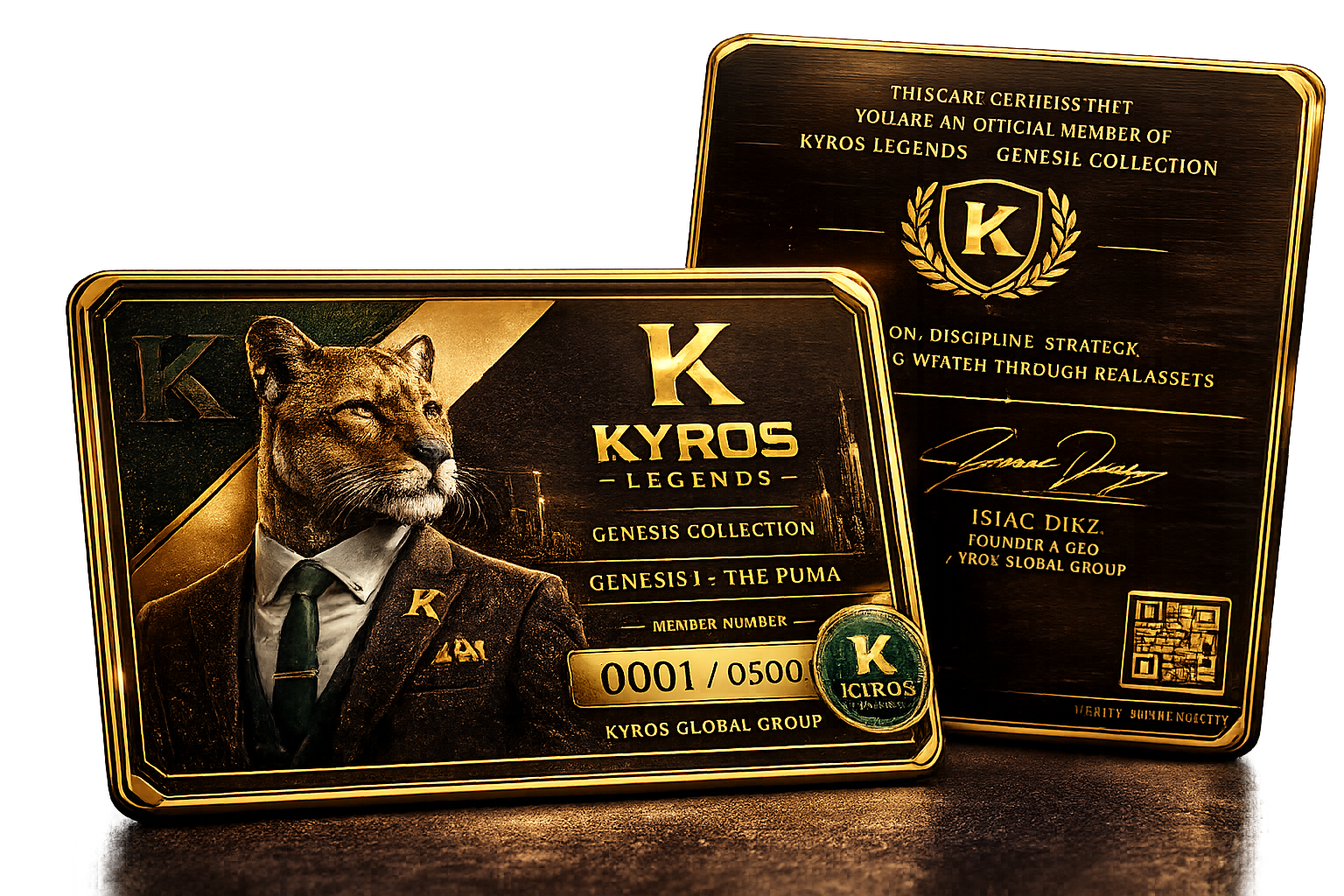 Numbered metal card
